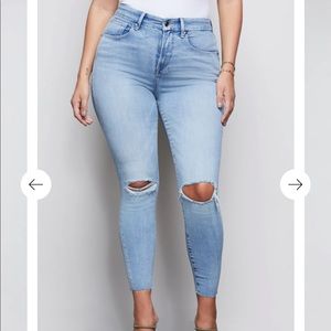 GOOD WAIST CROP RAW EDGE